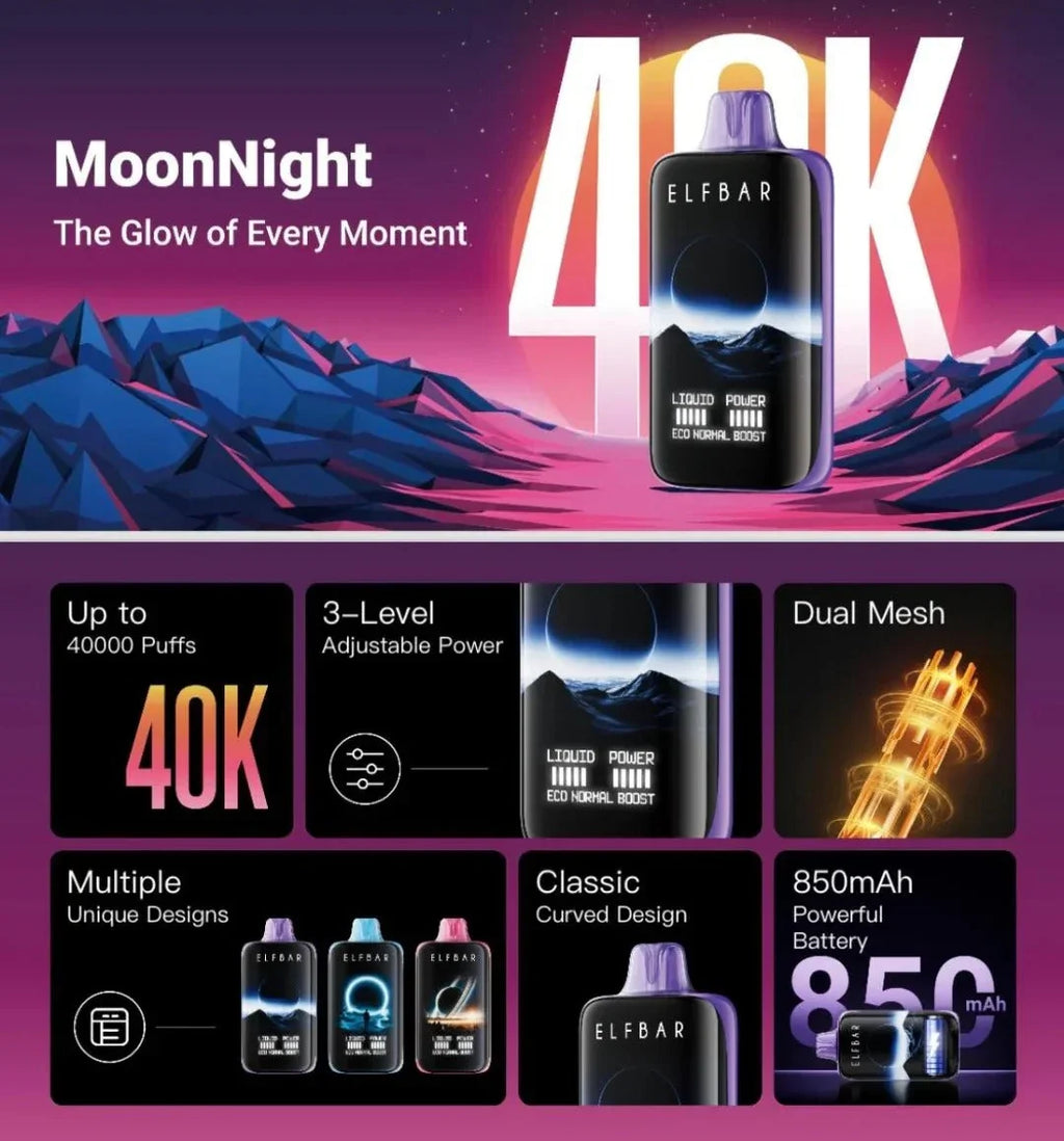 Elfbar Moon night 40k Puffs Vape Shop Kerala Disposable Vape